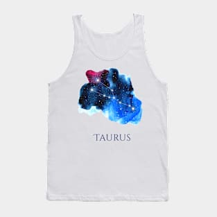 Taurus Zodiac Sign - Watercolor Star Constellation Tank Top